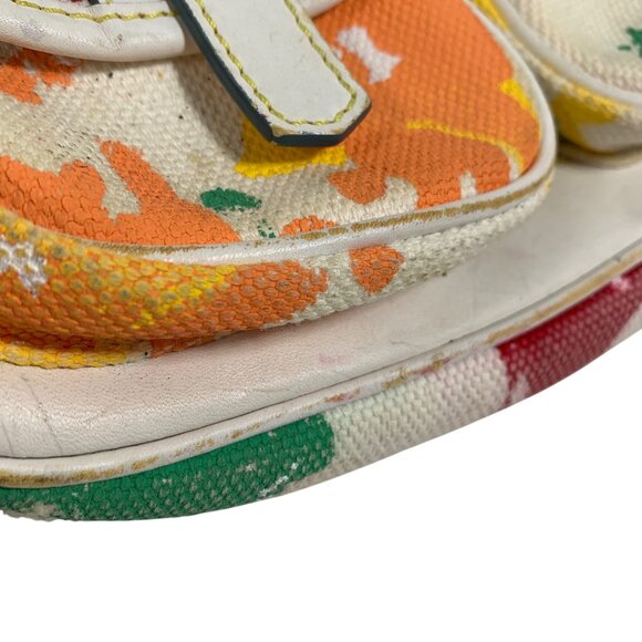 HTF Vintage DOONEY BOURKE Double Pocket Front Graffiti Shoulder Bag + Charm - Picture 16 of 16